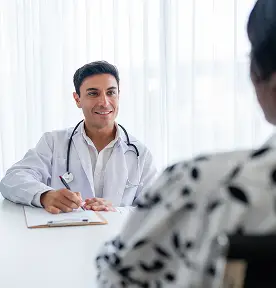 Doctor with patient
